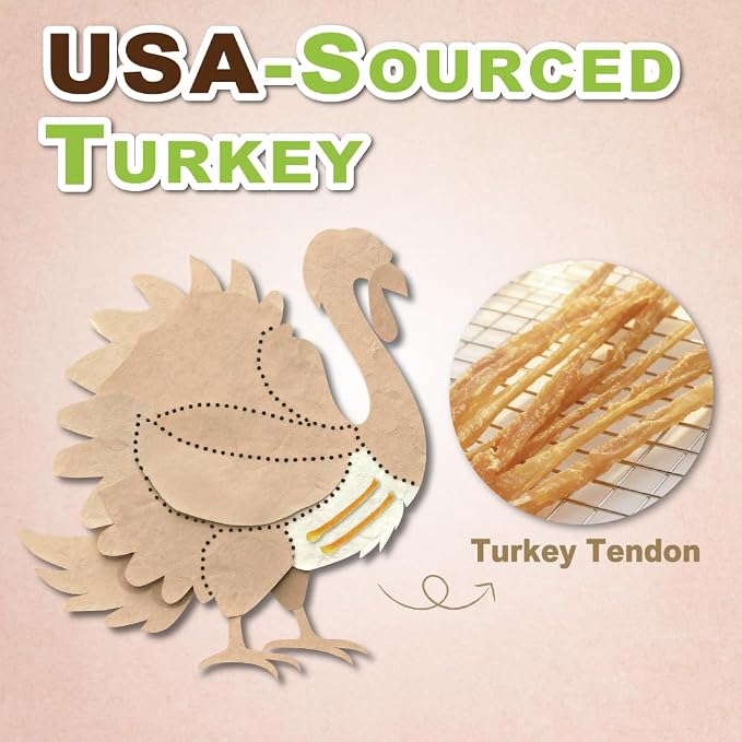 A Freschi srl Turkey Tendons for Dogs, USA-Sourced Human Grade, Rawhide-Free - Image 3