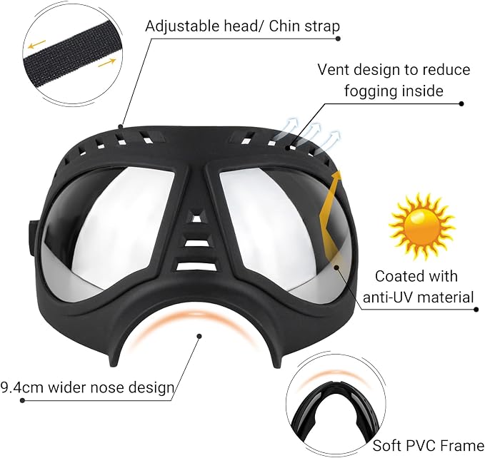 Namsan Dog Goggles for Large Dogs, Wide Snout & Soft Frame, Tactical Driving - Image 3