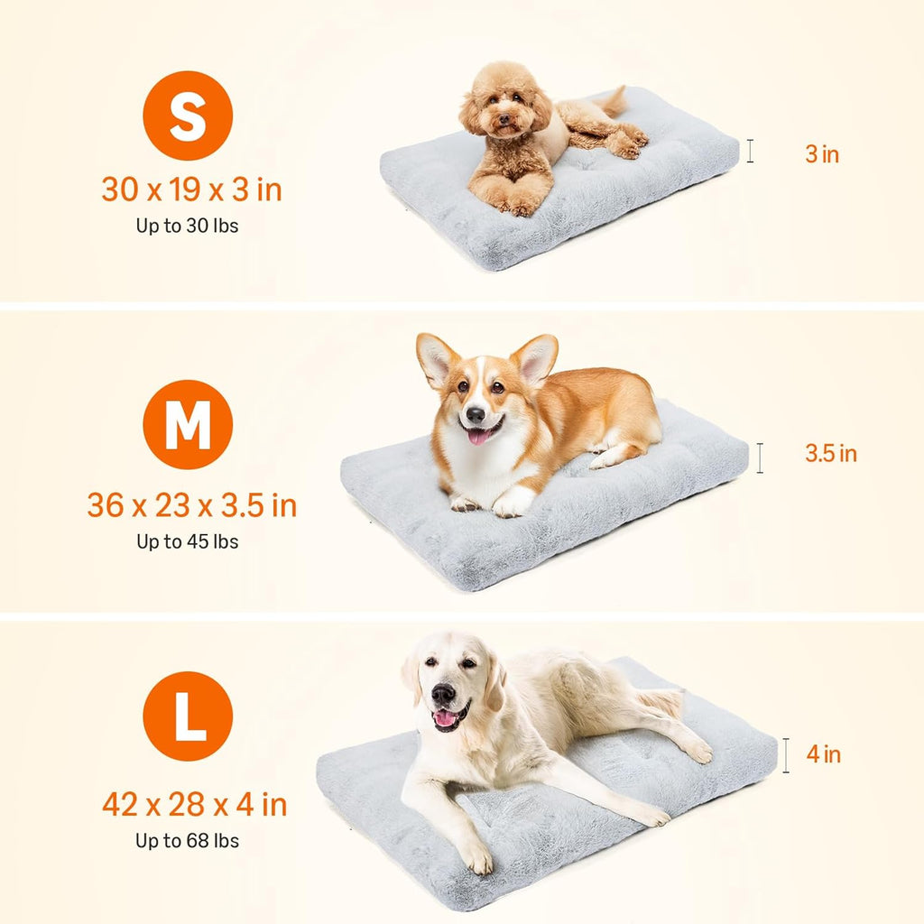 Amazon Basics Large Dog Bed for Crate, Washable Large Dog Mat for Pet Kennel, Anti-Slip, Cama para Perros, 42x28x4 Inches
