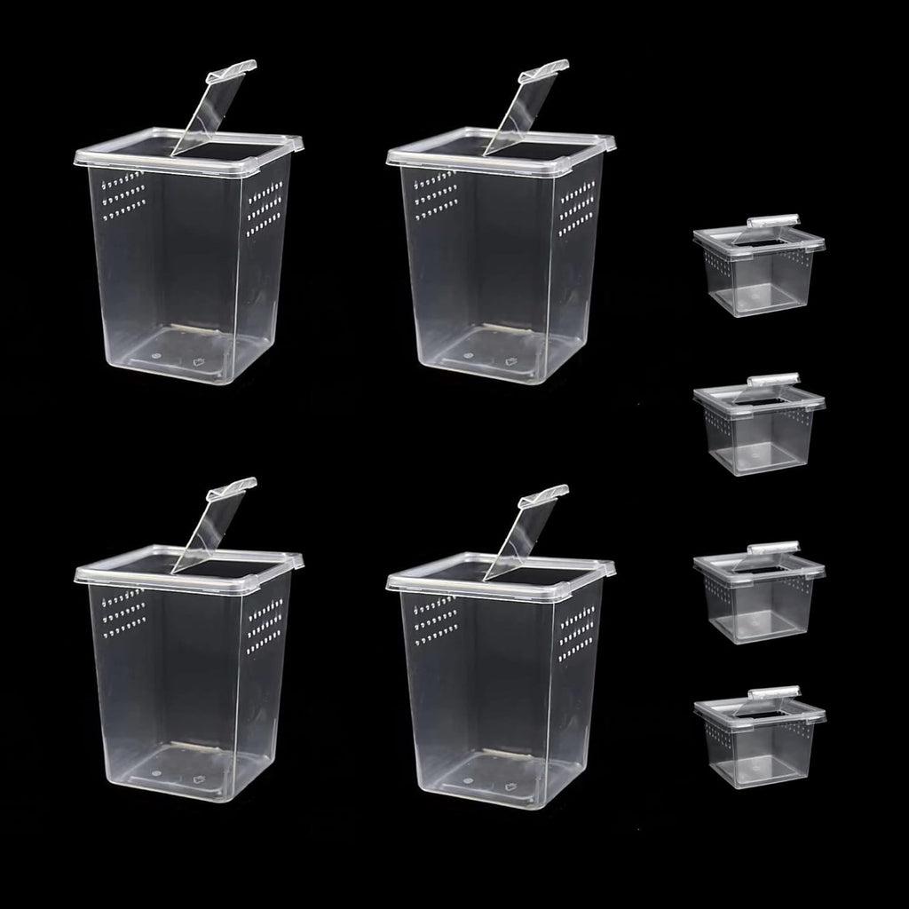 Small Reptile breeding Box Spider Terrarium freeding Box for arboreal Tarantula Scorpion Sling Lizards Mantis Jumping Spider Snail Insect Isopods Terrariums Breeding Box (4high+4small)