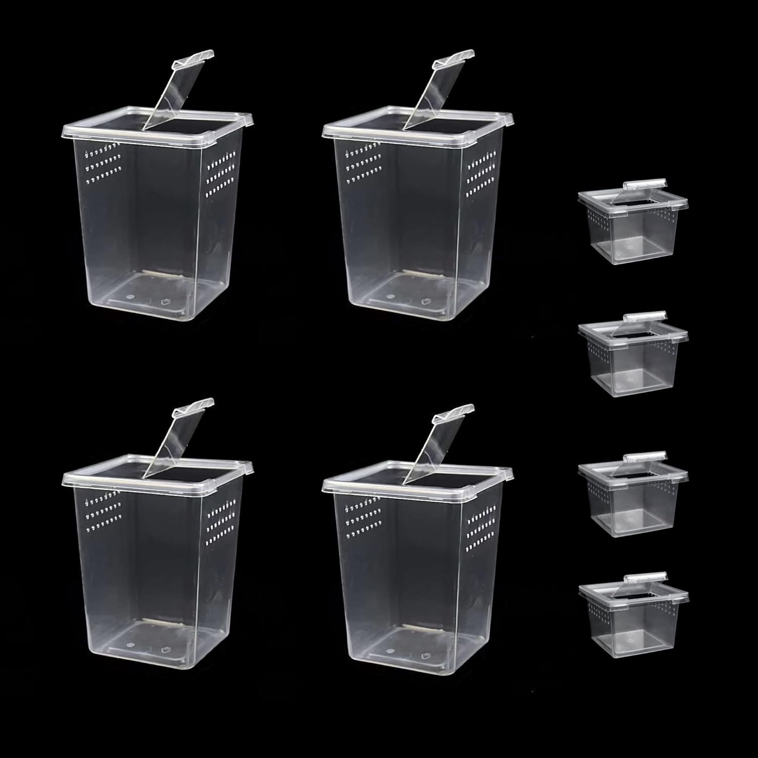 Small Reptile breeding Box Spider Terrarium freeding Box for arboreal Tarantula Scorpion Sling Lizards Mantis Jumping Spider Snail Insect Isopods Terrariums Breeding Box (4high+4small)
