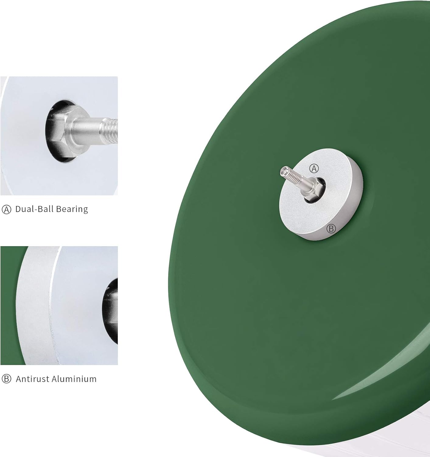 Niteangel Super-Silent Hamster Exercise Wheels: - Quiet Spinner Hamster Running Wheels with Adjustable Stand for Hamsters Gerbils Mice Or Other Small Animals (M, Dark Green)