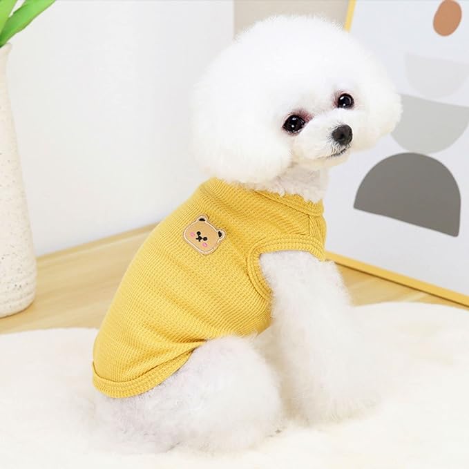 Fleece Cotton Winter Dog T-Shirts & Cats Tee Shirts Soft Breathable Sleeveless - Image 4