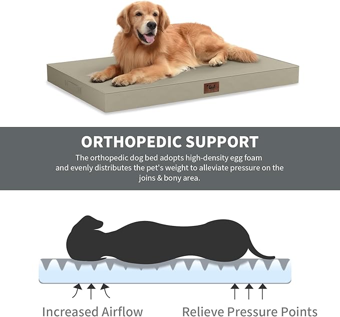 Outdoor Orthopedic Dog Bed for Medium Dogs & Cats, Waterproof Flat Pet Mat - Image 3
