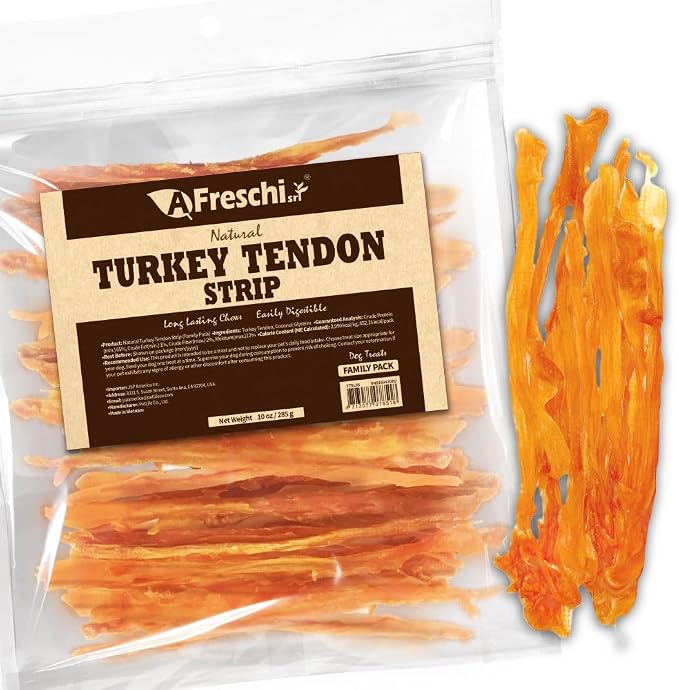 A Freschi srl Turkey Tendons for Dogs, USA-Sourced Human Grade, Rawhide-Free by AFreschisrl