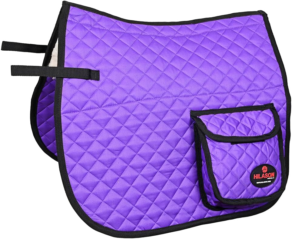 HILASON Western Horse Luxury Quilted Saddle Pads with Pockets | Pad