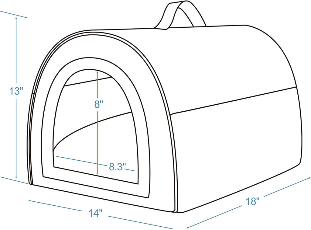 Jiupety Indoor Dog House, 2 in 1 Portable Foldable House Bed with Cover, Pet Tent & Cave Bed for Cats and Small Dogs, M(18"×14"×13"), Up to 9 Lb, Grey