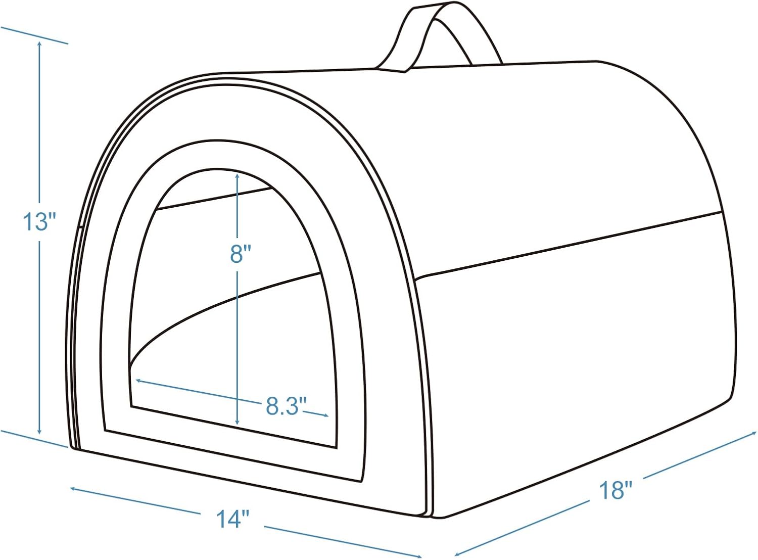 Jiupety Indoor Dog House, 2 in 1 Portable Foldable House Bed with Cover, Pet Tent & Cave Bed for Cats and Small Dogs, M(18"×14"×13"), Up to 9 Lb, Grey