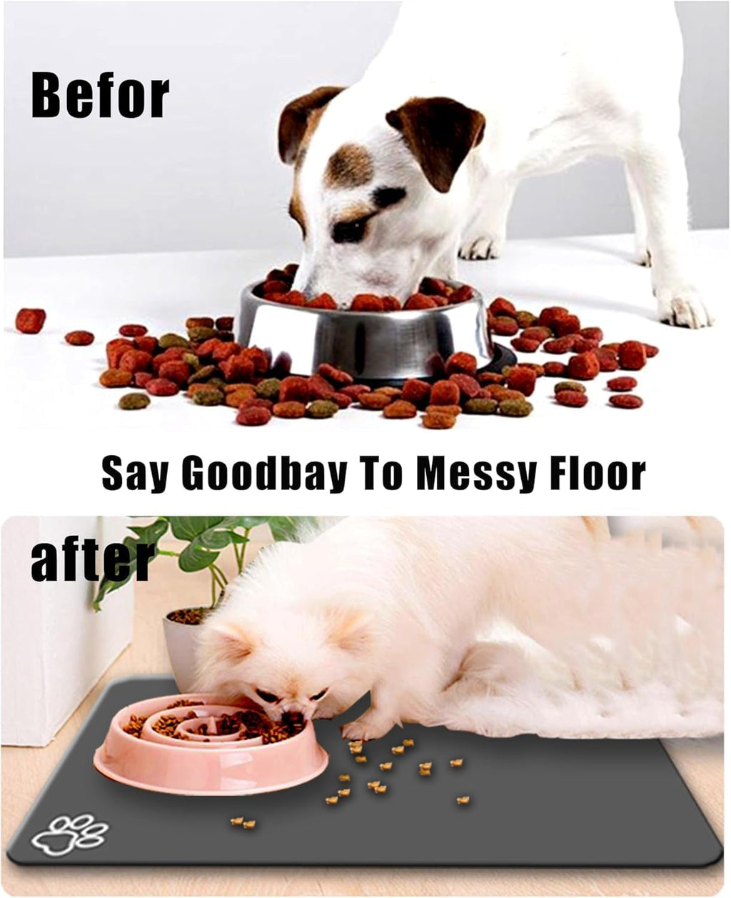 Large Boho Dog Cat Food Mats for Floors, Absorbent Dog Bowl Mat for Food and Water Dispenser Mat, Quick Dry Pet Supplies(Vintage Red, 36'' x 24'')