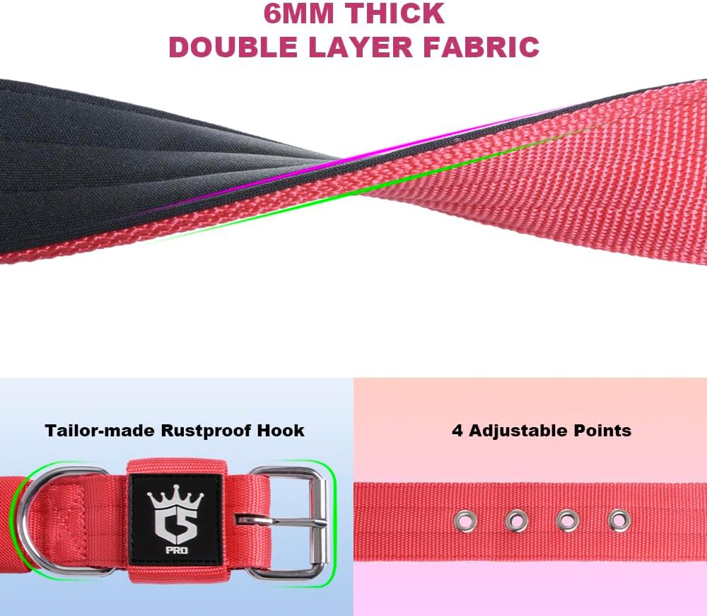 TSPRO Tactical Dog Collar 1.25 Inch Wide Thick Dog Collars with Heavy Duty Metal Buckle, Durable, Strong, Adjustable for Small Dogs (Red S)
