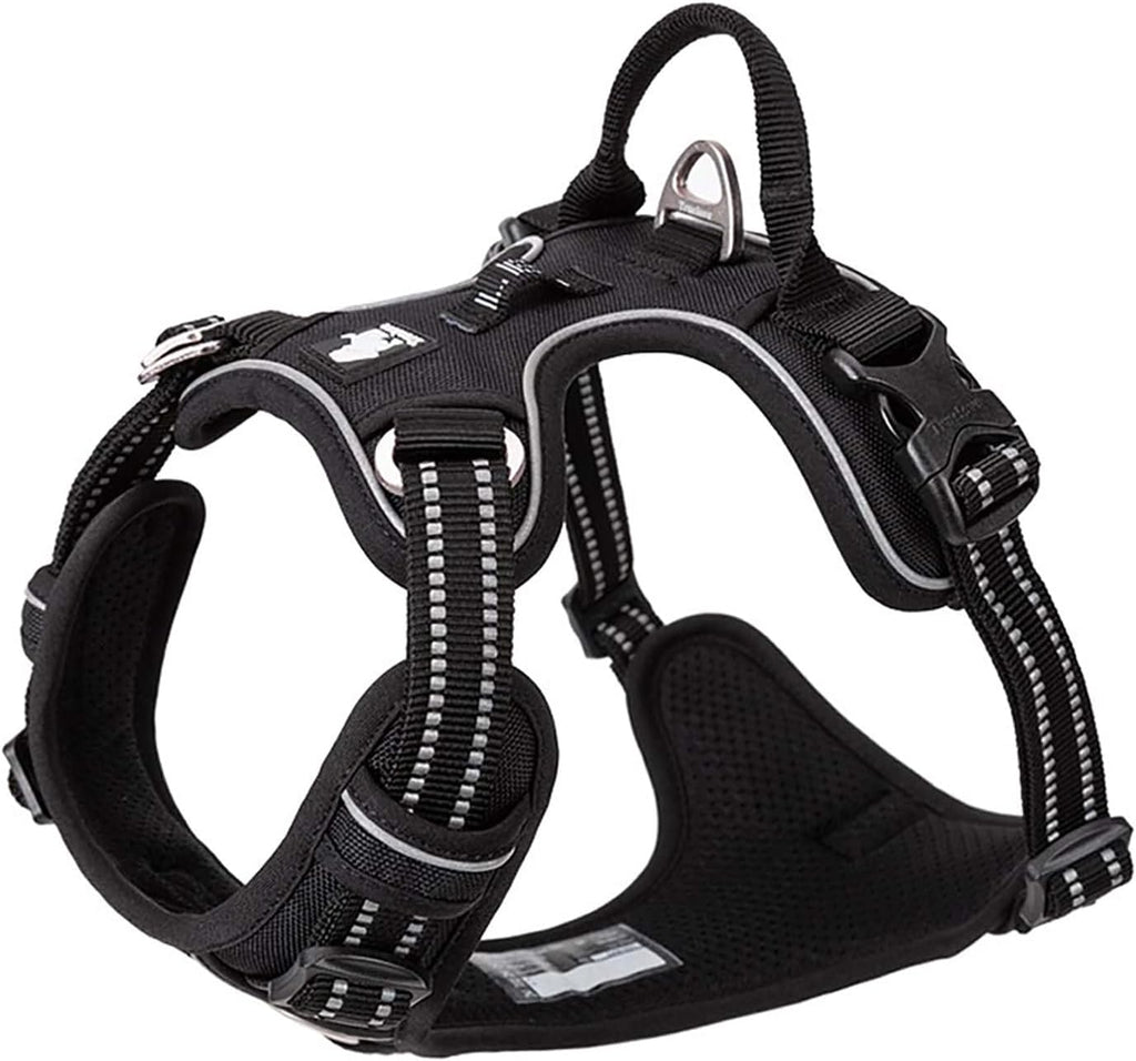 TRUE LOVE Dog Harness No Pull Nylon Reflective Pet Harness Adjustable Comfortable Control Step-in Brilliant Colors Truelove TLH56512 XL Black