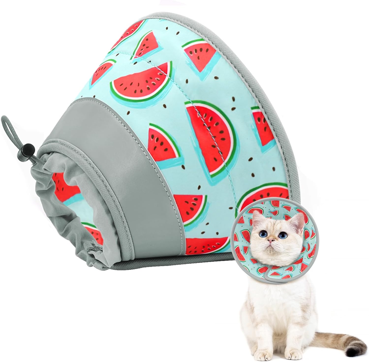 Cat Cone Collar Soft to Stop Licking, Adjustable, Foldable Lightweight Kitten Cones After Surgery Recovery for Cats & Kittens, Cat Cone Alternative (Blue, M)