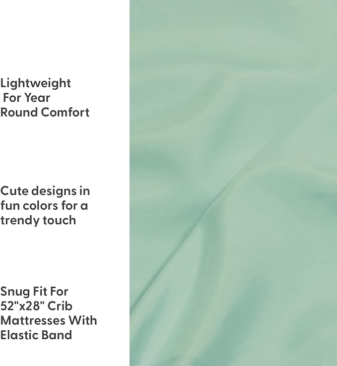 The Peanutshell Crib Sheets, Neutral, Fitted Baby Bed Sheet Set, Standard Size Crib Mattress, 52x28, Boho Nursery Decor, 4 Pack in White, Green, Brown, Teal