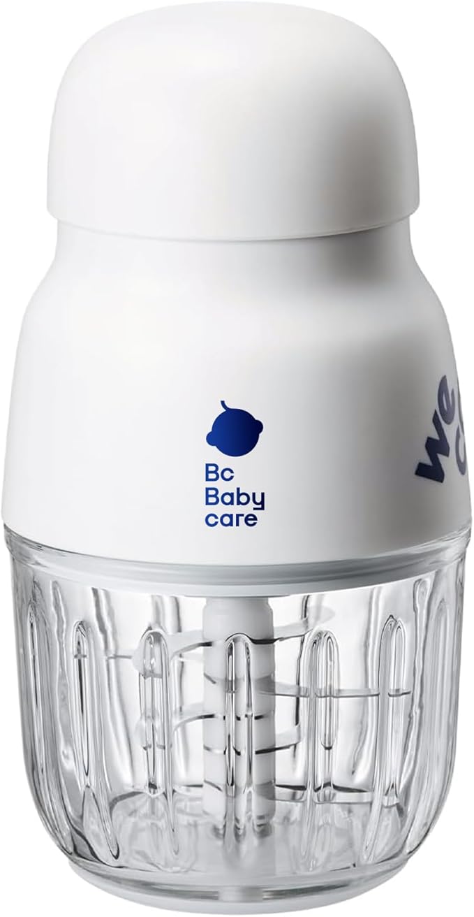Bc Babycare Baby Food Maker-Glass Baby Puree blender for Fruit, Vegatable & Meat,Mini Food Processor for Potatoes, Grapes & Strawberries,White,10oz