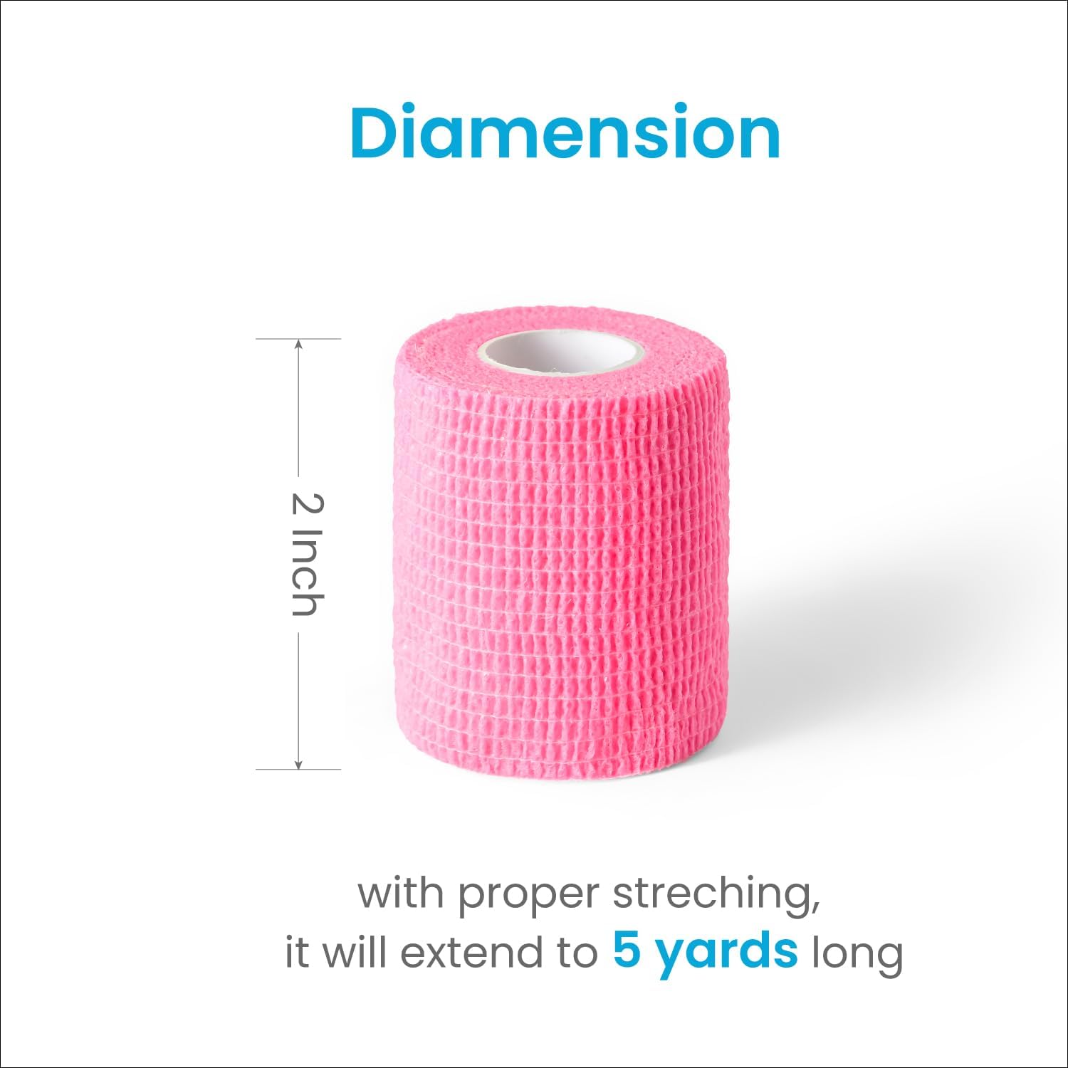 WePet Pet Wrap, Self-Adhesive, Only Sticks to Itself, Non-Woven Tape for Dog Legs, Paws, Wounds, First Aid Cohesive Gauze for Horse, Cat, Bird, Animal, 6 Rolls, 2 Inch, Solid Color B