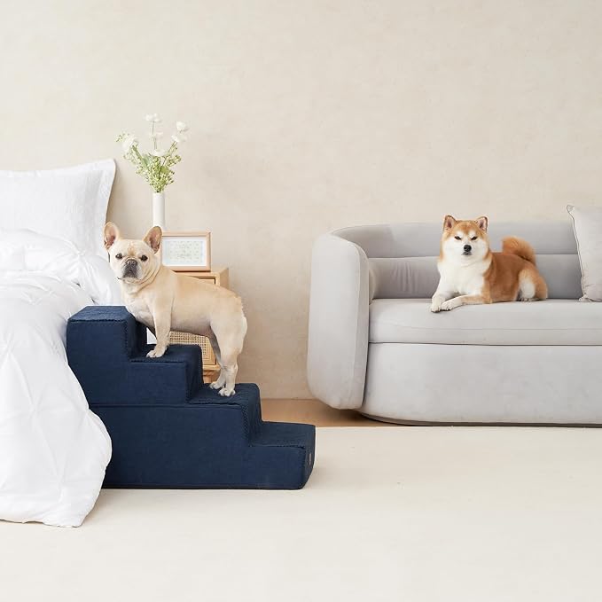 EHEYCIGA Dog Stairs for Bed 20" H, 4-Step Extra Wide Dog Steps for High Bed - Image 5
