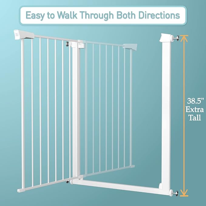 Fairy Baby 38" Extra Tall Baby Gate, 65.4"-70.8" Extra Wide Long Pet Gate - Image 9