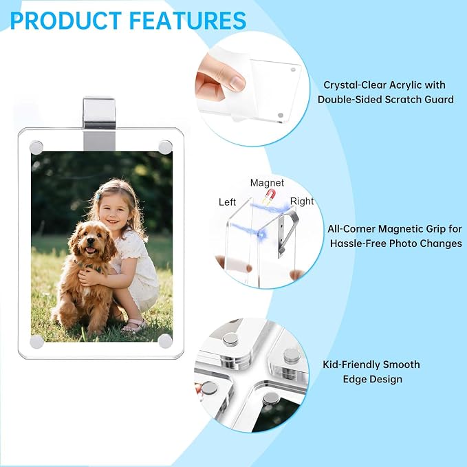 6 Pack Magnetic Car Visor Photo Holder – Personalized Acrylic Clip - Image 6