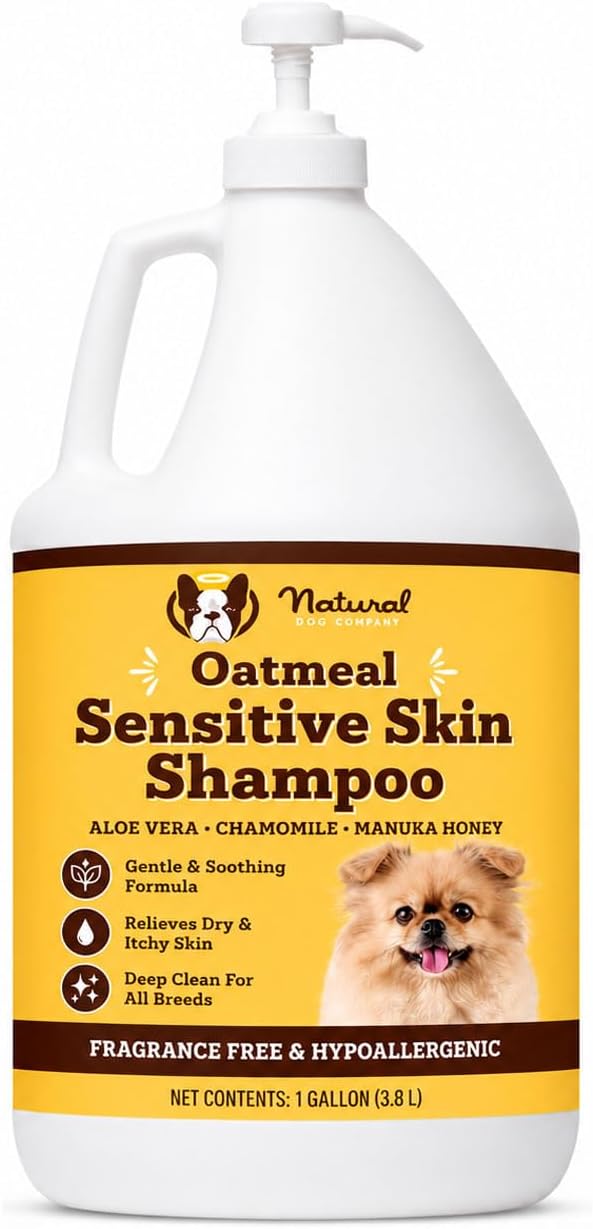 Natural Dog Company Sensitive Skin Dog Shampoo Gallon – Hypoallergenic Oatmeal by NaturalDogCompany