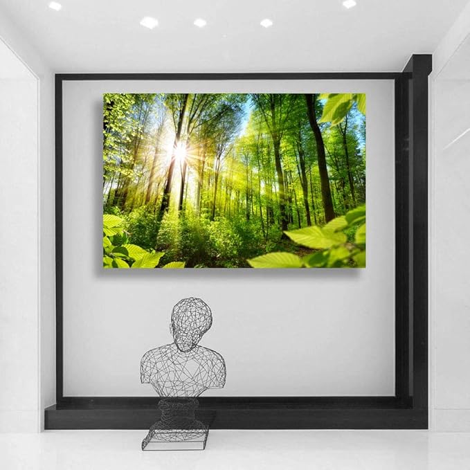 SIGNWIN-Canvas Wall Art-Sunshine in The Forest -Canvas Prints Home Artwork Decoration for Living Room,Bedroom - 32x48 inches