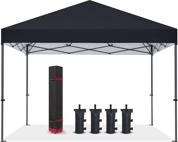 COOSHADE Durable Easy Pop Up Canopy Tent 12x12Ft(Black)