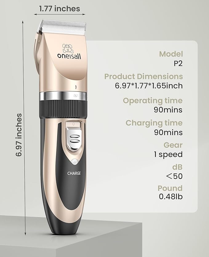 oneisall Dog Clippers Low Noise, Dog Grooming Kit - Image 7