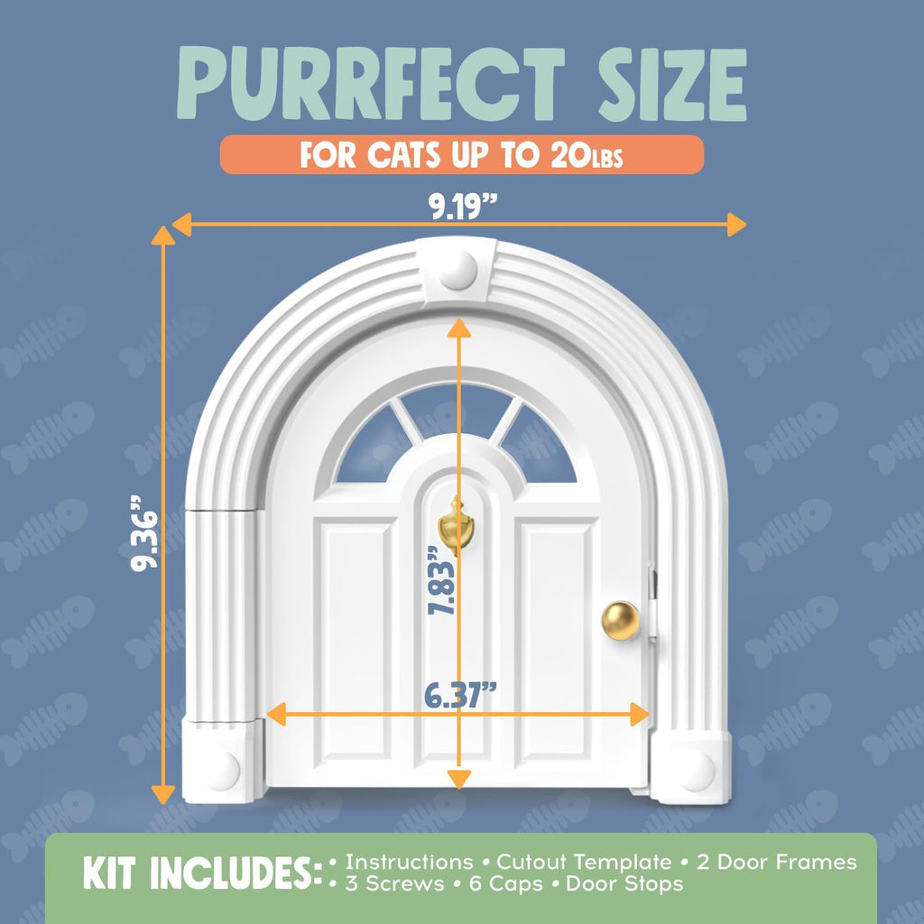 Meow Manor® Cat Door Interior Door - No-Flap, Interior Cat Door for Cats Up to 20 lbs, Easy DIY Setup, Secured Installation in Minutes, No Training Needed…