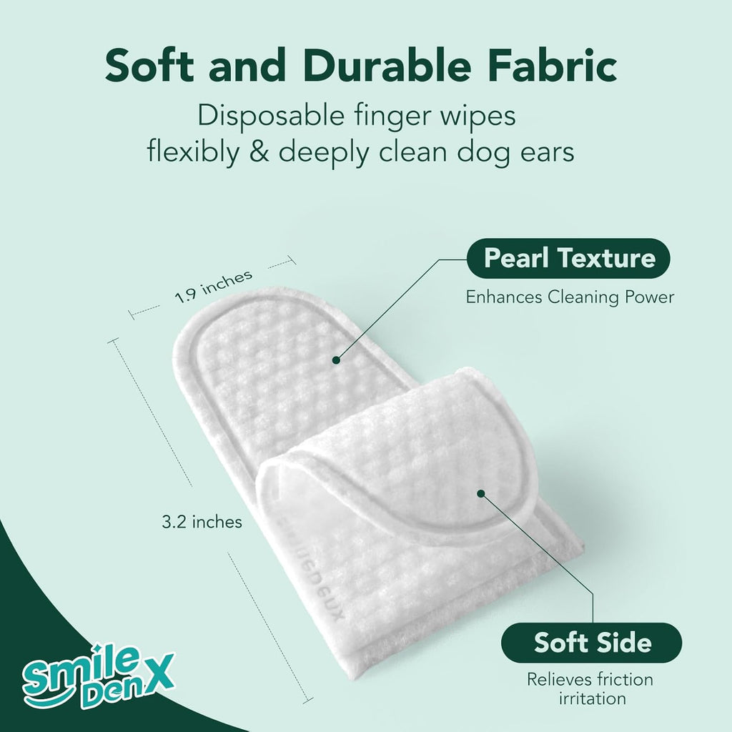 Dog Ear Cleaner Wipes - Dog Ear Infection Treatment Fast Relief from Ear Itching and Inflammation, Cat Ear Wipes Gently Remove Ear Wax Debris and Smelly