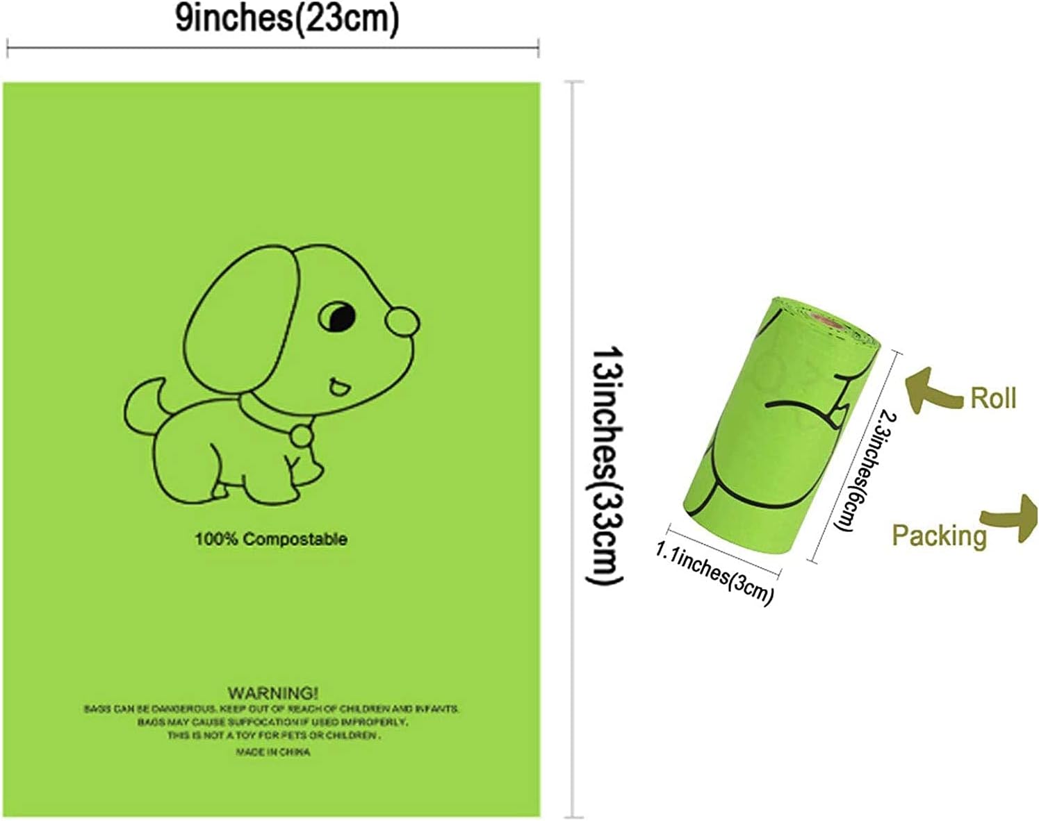 Petmolico Dog Poop Bag Holder Leash Attachment, Waste Bag Dispenser Zippered Pouch, Fits Any Leash, Includes Free Roll of Bags, 2 Pack - Leopard