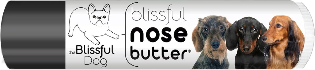 The Blissful Dog Daschund Nose Butter for Dry, Cracked Skin, Lick-Safe Dog Nose Balm with Moisturizing Shea Butter, Almond, Olive, and Essential Oils, Pet Supplies, Uncented, 0.15 oz.