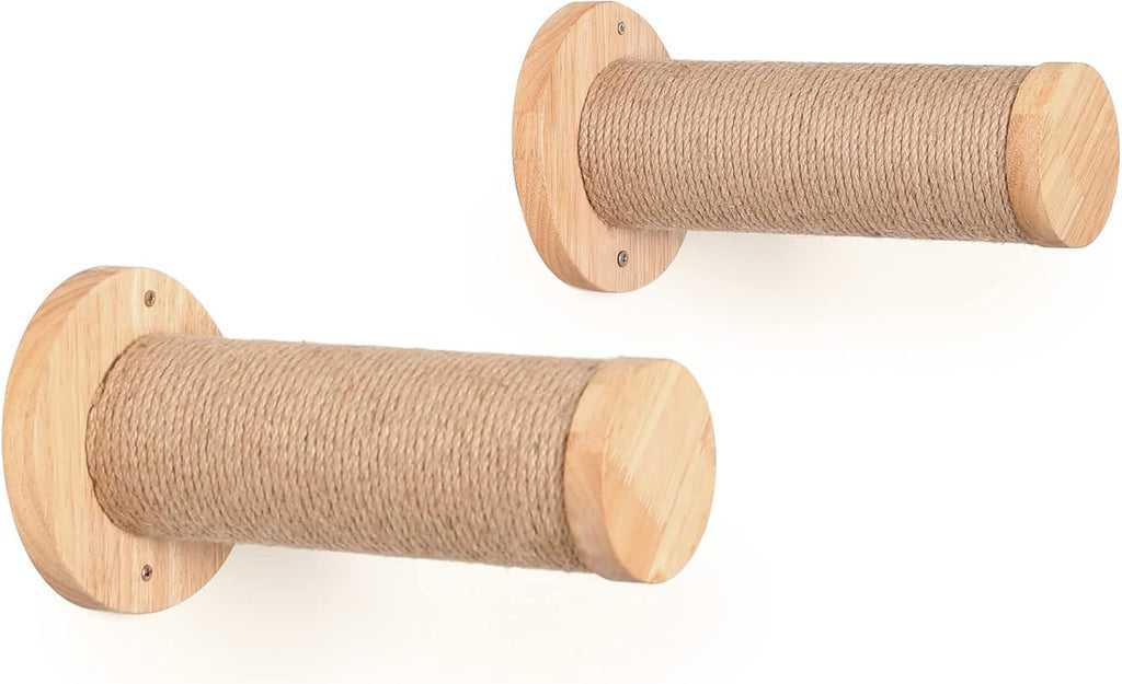 FUKUMARU Cat Wall Furniture, 11.8 Inch Cats Steps for Drywall, Kitten Stairs for Wall Mounted with Jute Scratching Kittens Shelf, 2 of Pack