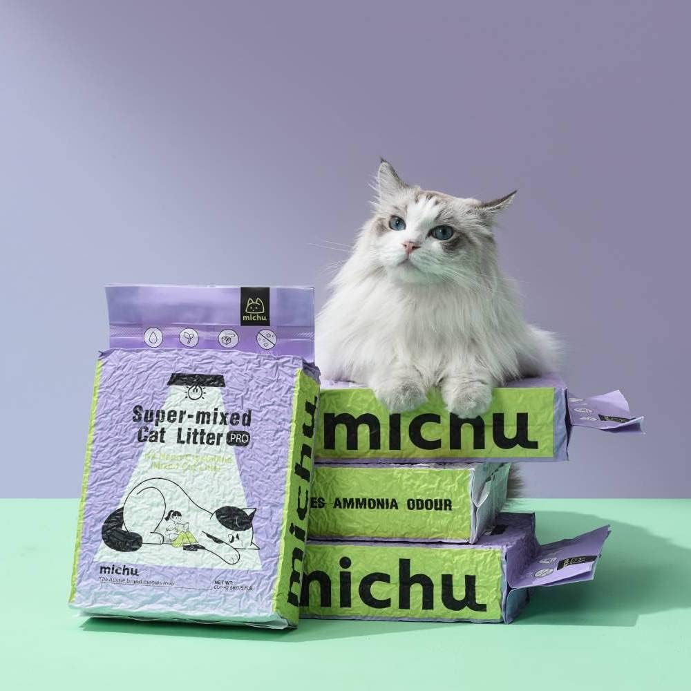 Mixed Tofu Cat Litter, Heavy Duty Flushable Kitty Litter, 5.5Lb/88Oz Original 8 Pack