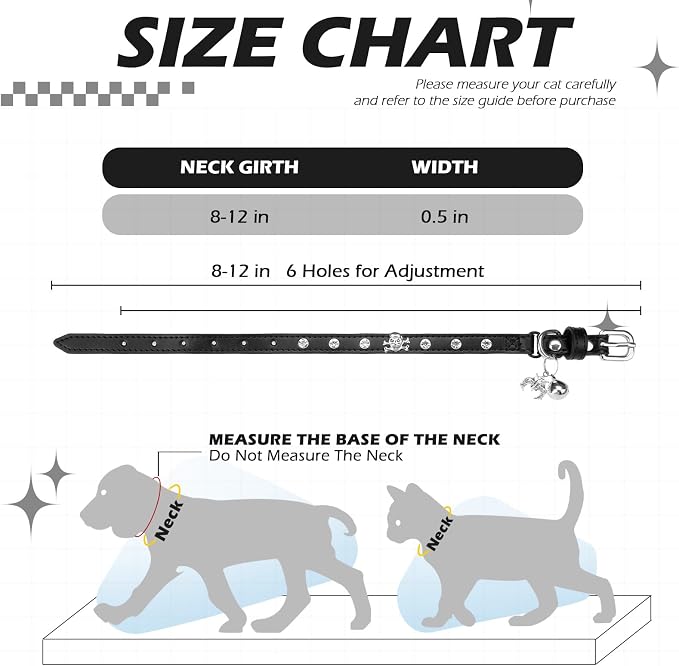 EXPAWLORER Cat Collar for Girl Boy Cats- Adjustable Leather Pet Collar - Image 2