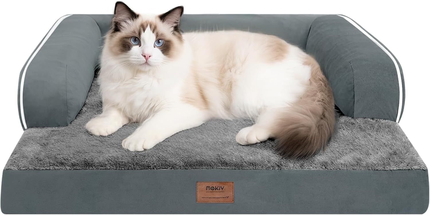 Small Dog Bed and Cat Sofa Waterproof Orthopedic Dog Beds for Small Dogs Cat Bed Comfy Pet Couch Sofa Beds with Washable Removable Cover & Non-Slip Bottom
