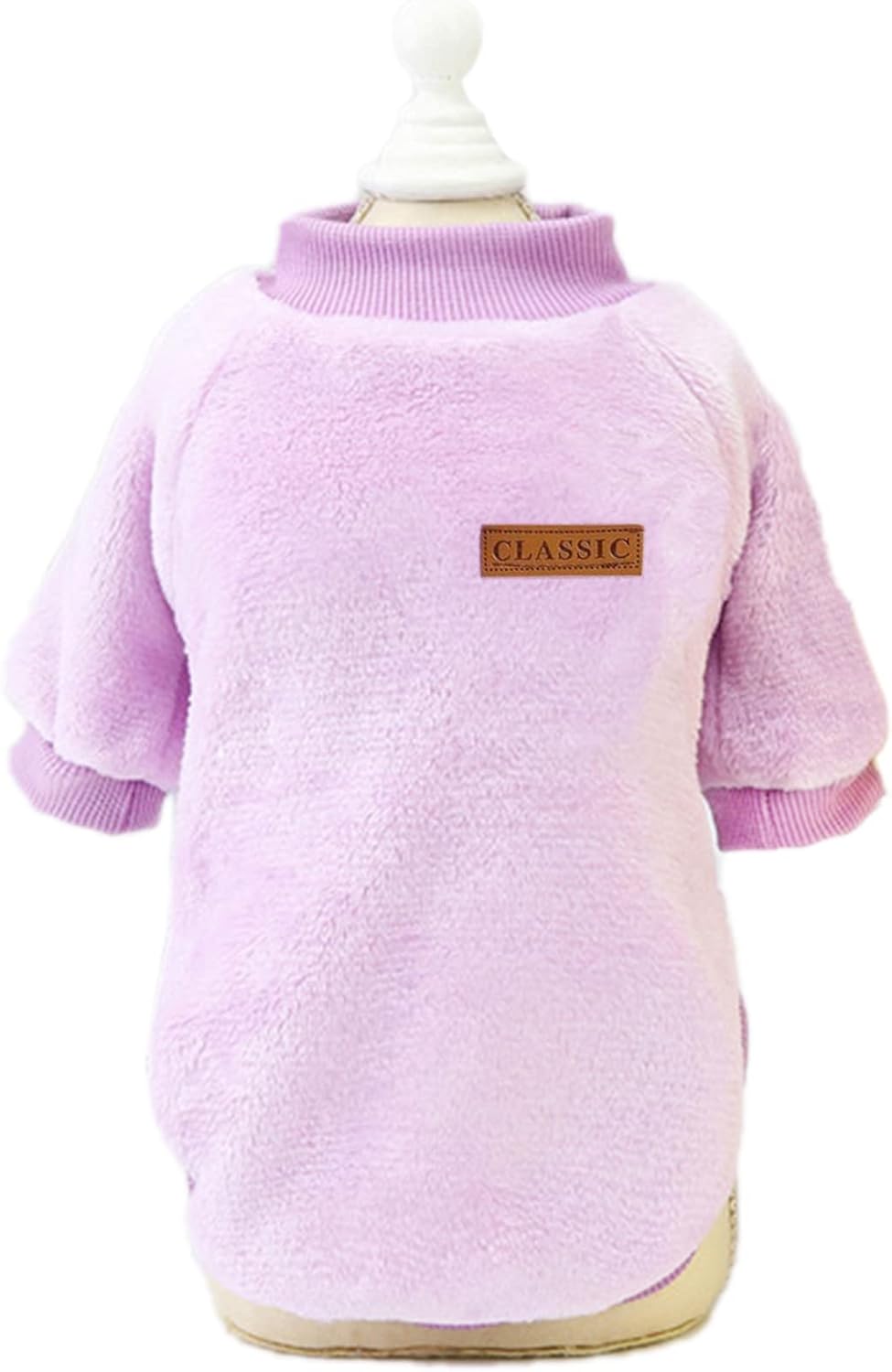 Jecikelon Pet Dog Clothes Dog Sweater Soft Thickening Warm Pup Dogs Shirt Winter Puppy Sweater for Dogs (Z01-Purple, Large)