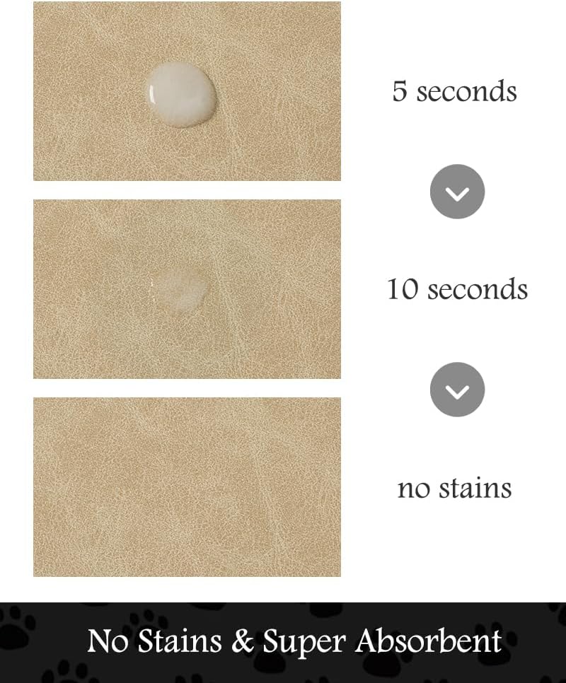 Pet Feeding Mat-Absorbent Dog Mat for Food and Water Bowl-No Stains Quick Dry Water Dispenser Mat-Dog Accessories Pet Supplies-Bowl for Messy Drinkers（Beige,23"x34"