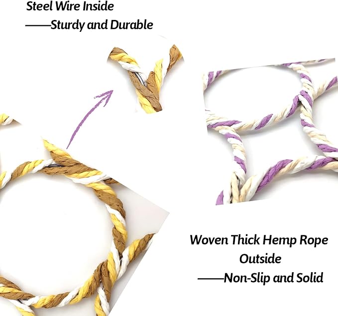 BNOSDM 4 Packs Bird Hemp Rope Net Swing Climbing Rope Net - Image 5