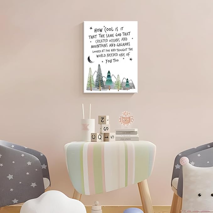 Dytila Christian Nursery Wall Art - Mountain Pictures Baby Boy Nursery Decor, Inspirational Religious Decor, Toddler Boy Room Decor, Faith Paintings, Christening Gifts for Boys 16x24 Inch