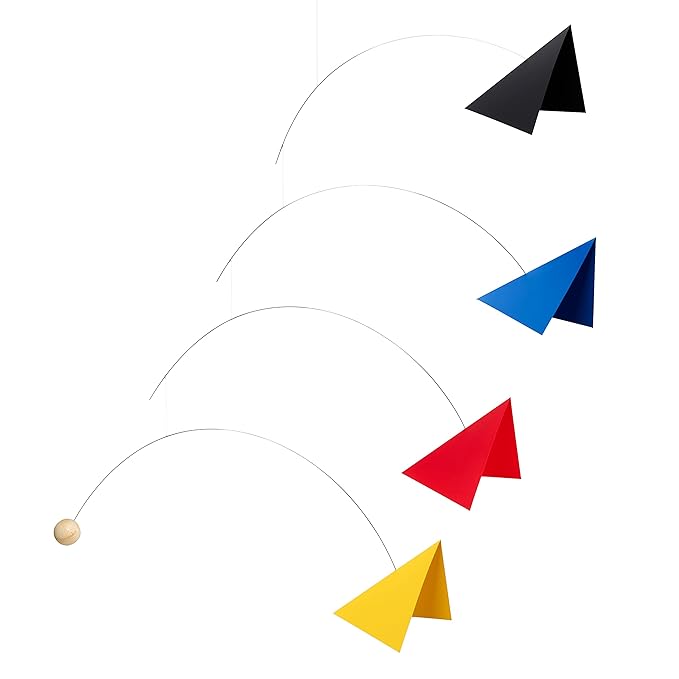 Large Mirage Hanging Mobile - 72 Inches - Beech Wood and High Quality Plastic - Handmade in Denmark by Flensted