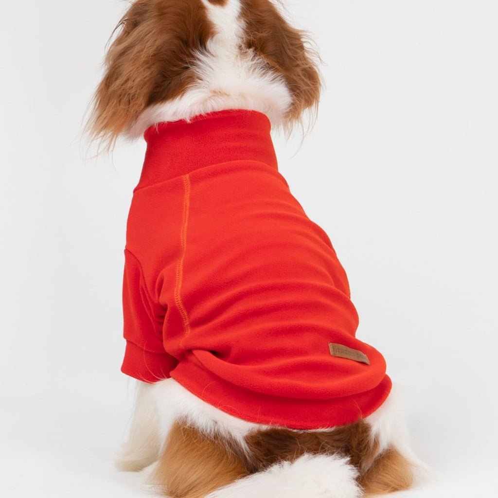 Fitwarm 3 Pack Classic Fleece Dog Sweater, Winter Clothes for Small Dogs Boy Girl, Turtleneck Dog Sweatshirt, Pet Apparel, Orange Red, Royal Blue, Neon Yellow, Large