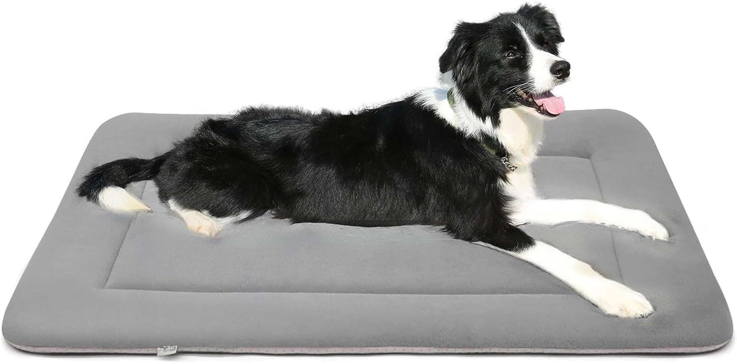 Magic Dog Bed - Soft Crate Pad Mat for Medium/Large Dogs, 36 Inch Machine Washable Kennel Pad with Non-Slip Bottom, Gray
