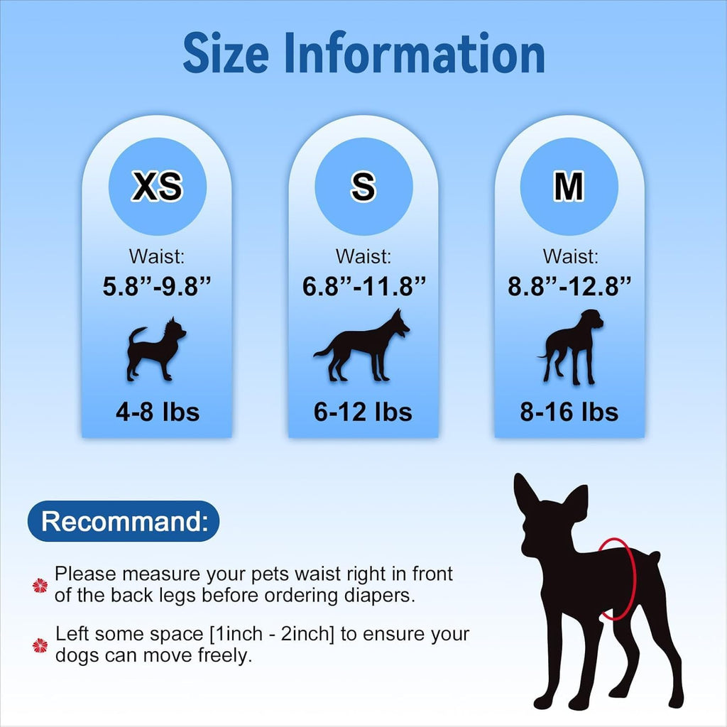Pet Soft Dog Diapers Female, Disposable Dog Diapers, Cat Diaper for Female Cats, Puppy Diaper 8pcs Medium