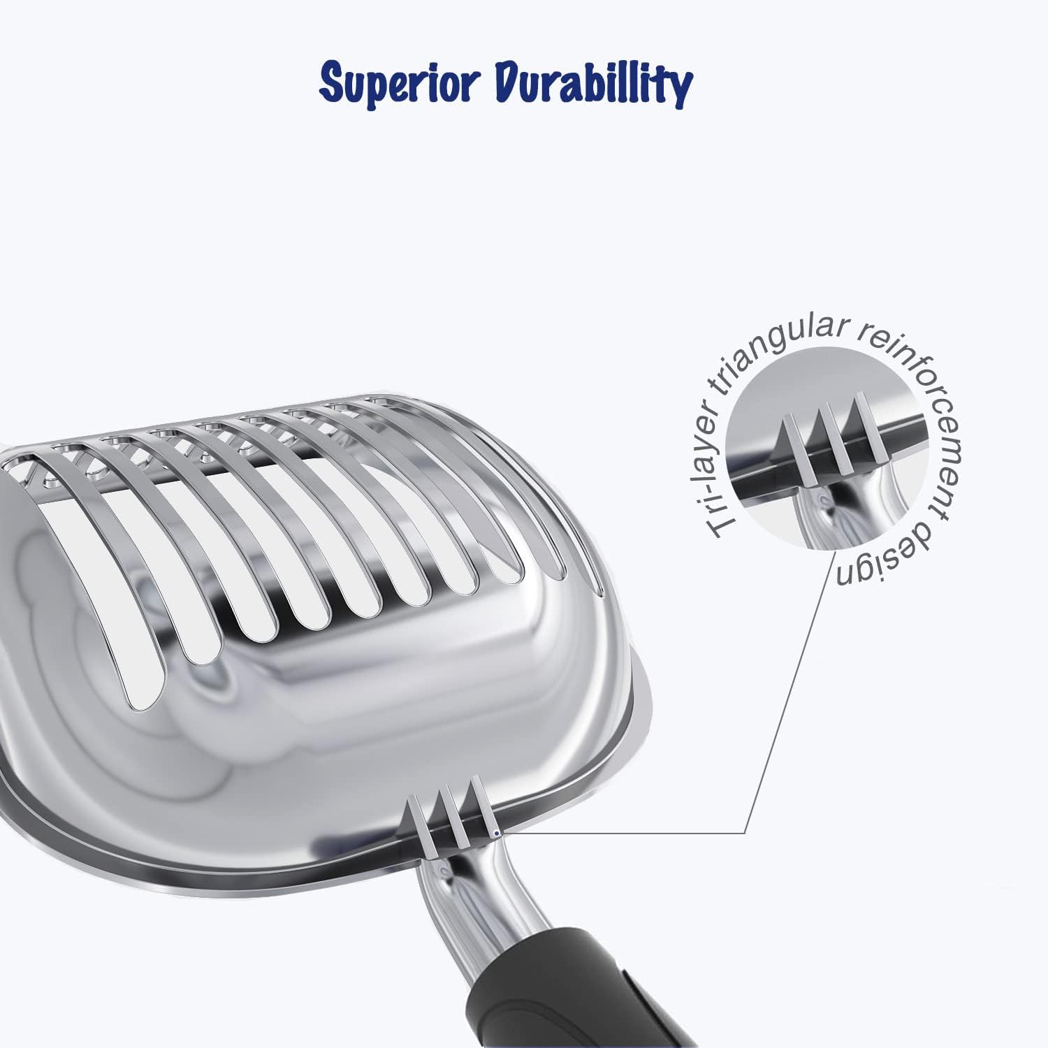 WePet Cat Litter Scoop, Aluminum Alloy Sifter, Kitty Metal Scooper, Deep Shovel, Long Handle, Poop Sifting, Kitten Pooper Lifter, Durable, Heavy Duty, for Litter Box