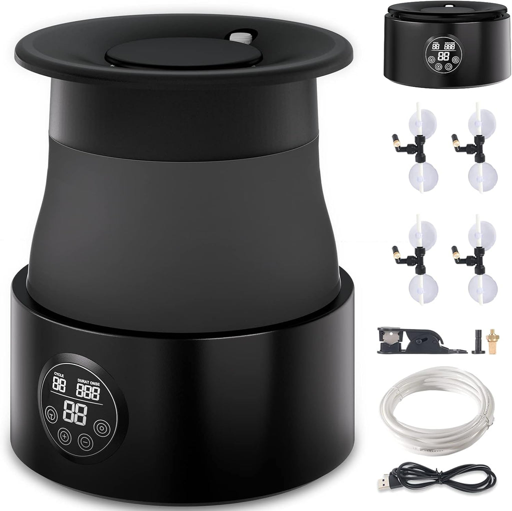 5L Foldable Automatic Reptile Mister For Reptile Terrarium with Timer, Reptile Fogger System with 360°Adjustable Nozzles,Reptile Humidifier for Lizard Snake Amphibian Frog Plants Terrarium