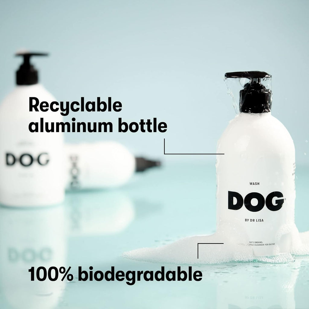 DOG by Dr. Lisa - Wash - Natural Dog Gentle Cleanser - for Baths, Showers - Plant-Based Essential Oils - Vegan - 16.9oz
