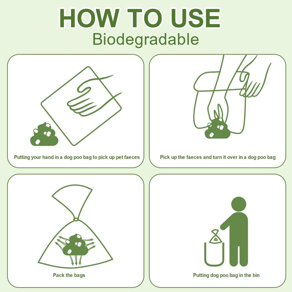 Green Dog Poo Bags Lavender scent - 270 Large Biodegradable Poop Bags, Extra Thicken Strong Corn Starch Blended Compostable Leak Proof Poop Waste Bag for Dogs