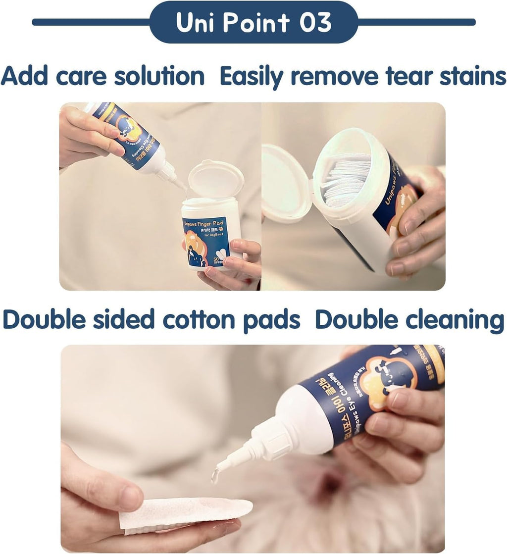 UNIPAWS Pet Tear Stain Remover & Eye Area Cleaner – Vet-Recommended Grooming Solution for Dogs & Cats – Reduces Stains, Comforts Watery, Itchy Eyes – Probiotic & Plant-Based Formula, 5.1 fl oz