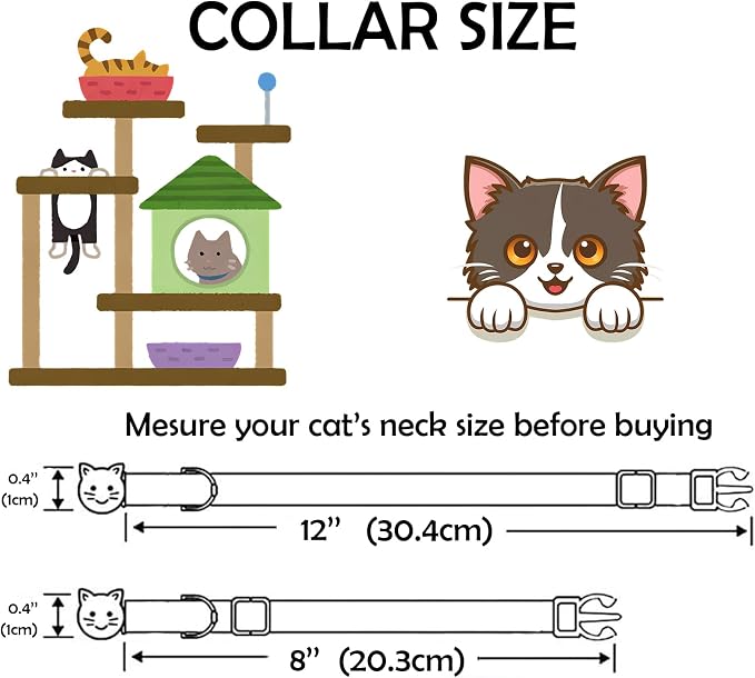 Elegant little tail 2 Pack Cat Collar-Animal Print Cotton Breakaway Cat Collars - Image 6