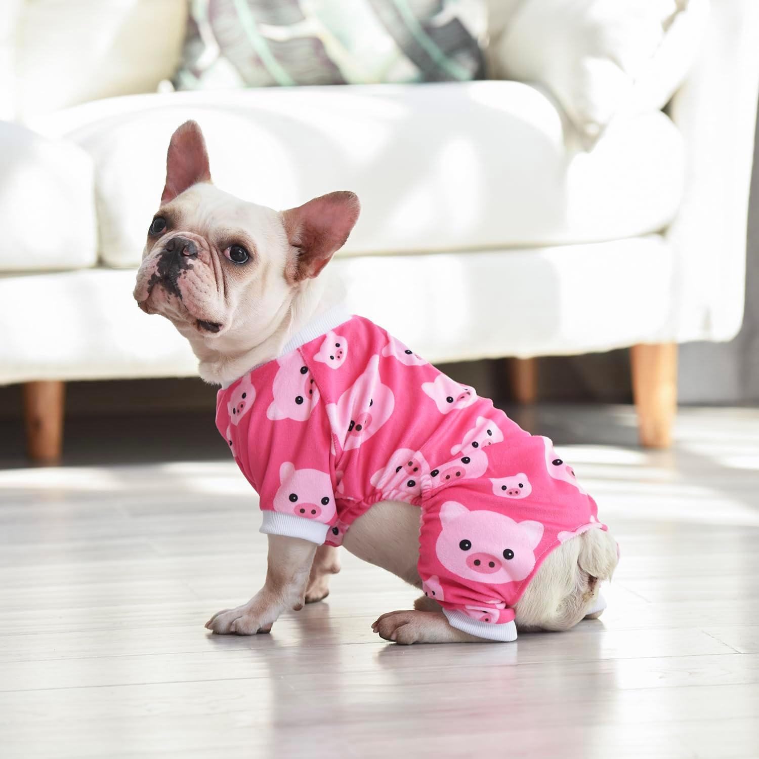 CuteBone Dog Halloween Pajamas Puppy Onesies Small Dogs Soft Pjs Coat Cat Apparel Comfy Pet Christmas Clothes Outfit Doggie Bodysuit P46S