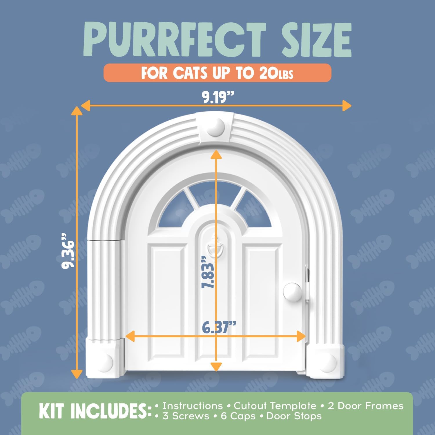 Meow Manor® Cat Door Interior Door - No-Flap, Interior Cat Door for Cats Up to 20 lbs, Easy DIY Setup, Secured Installation in Minutes, No Training Needed…